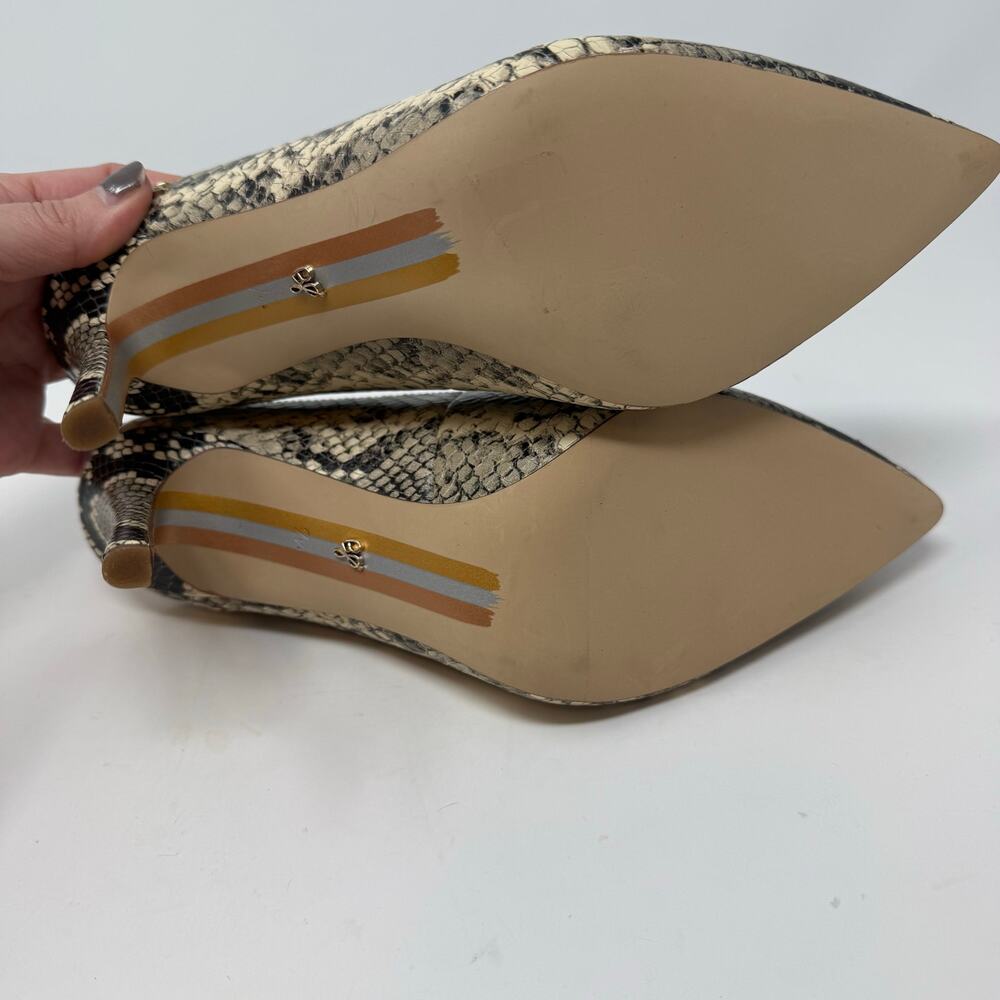 Sam Edelman Harlee Embossed Snake Print Mule Heels Sz. 7.5 Slip On EUC - Picture 11 of 13